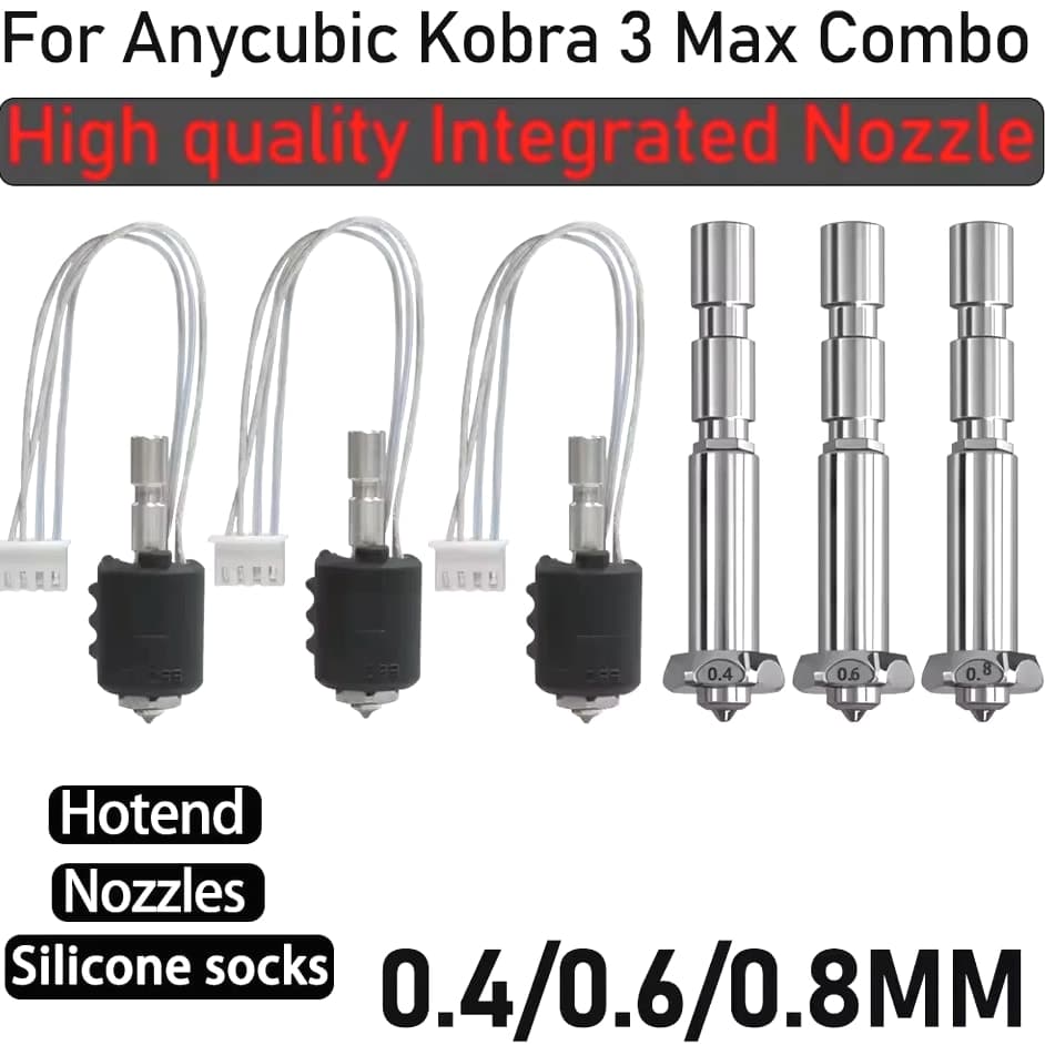 For Anycubic Kobra 3 Max Ceramic Hotend Hardened Steel Nozzle 3D Printer Parts