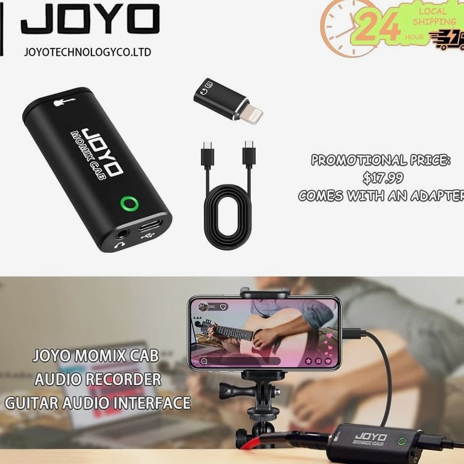 JOYO Guitar Audio Interface Pocket Recording Sound Card for Live Streaming
