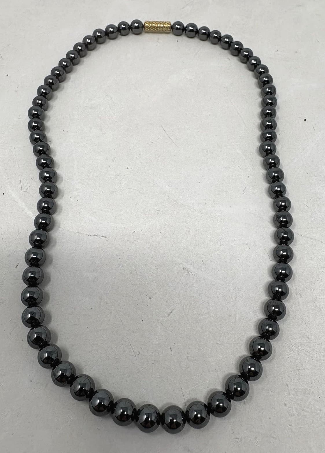 Hematite Beaded Necklace Jewellery Accessory (K1L) Vintage Grey Elegant