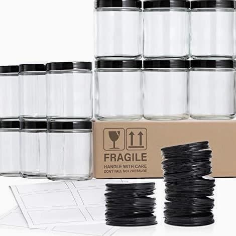 8 Oz Glass Candle Jars with Lids Round Containers For Candle Making