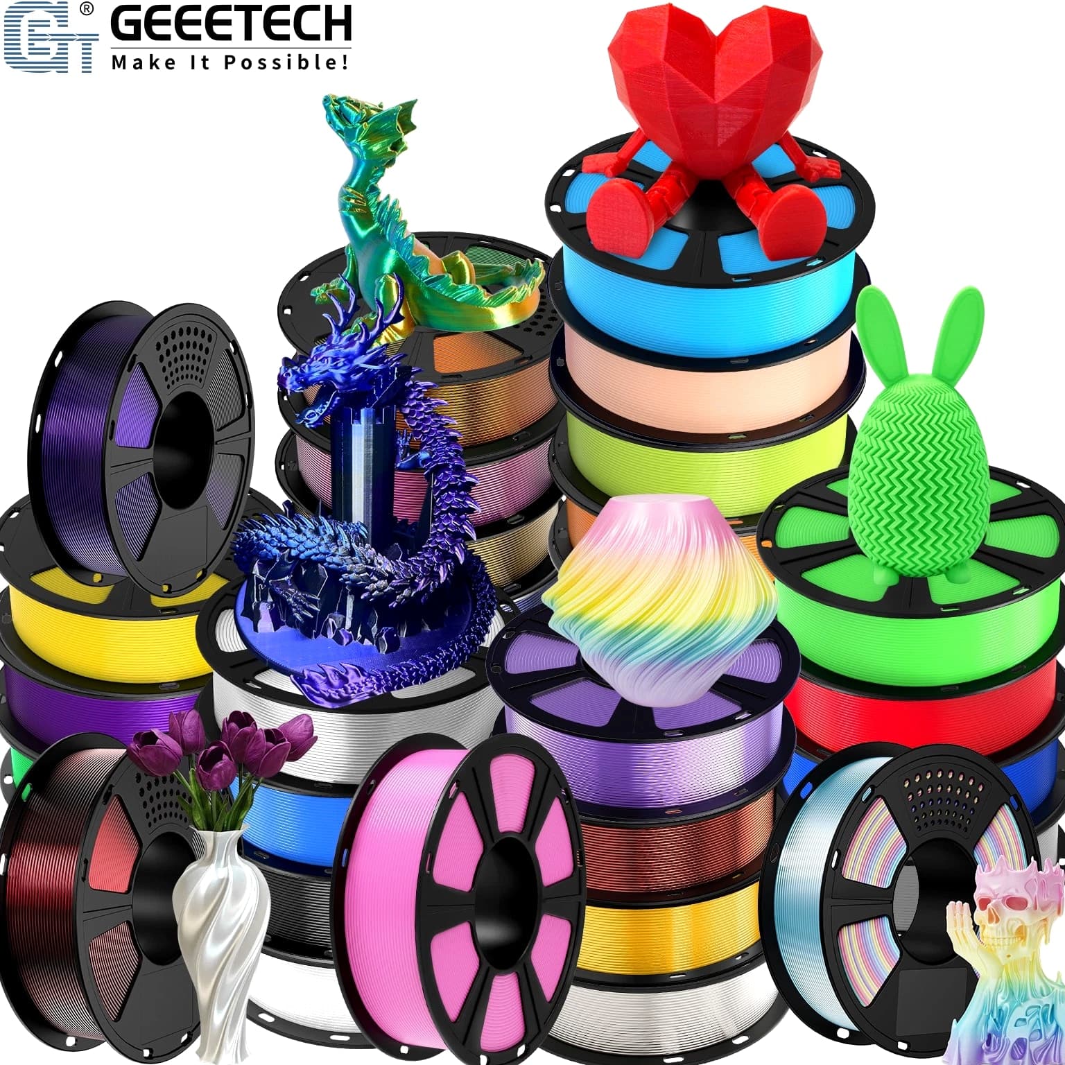 【Buy 6 Get 4 Free!Add 10】GEEETECH 3D Printer Filament PLA /ABS+/PETG/TPU 1KG