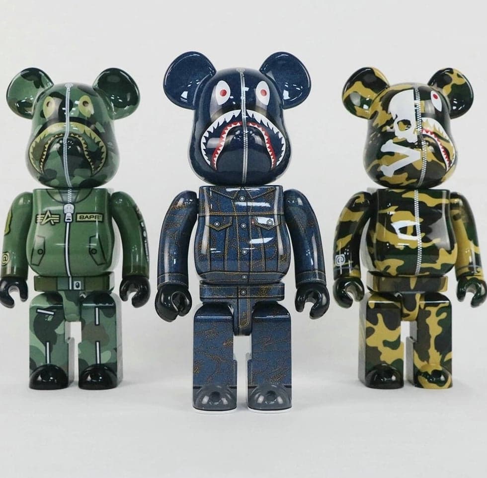 400% Bearbrick A BATHING APE Shark Series Action Figure Art Toy Collectible