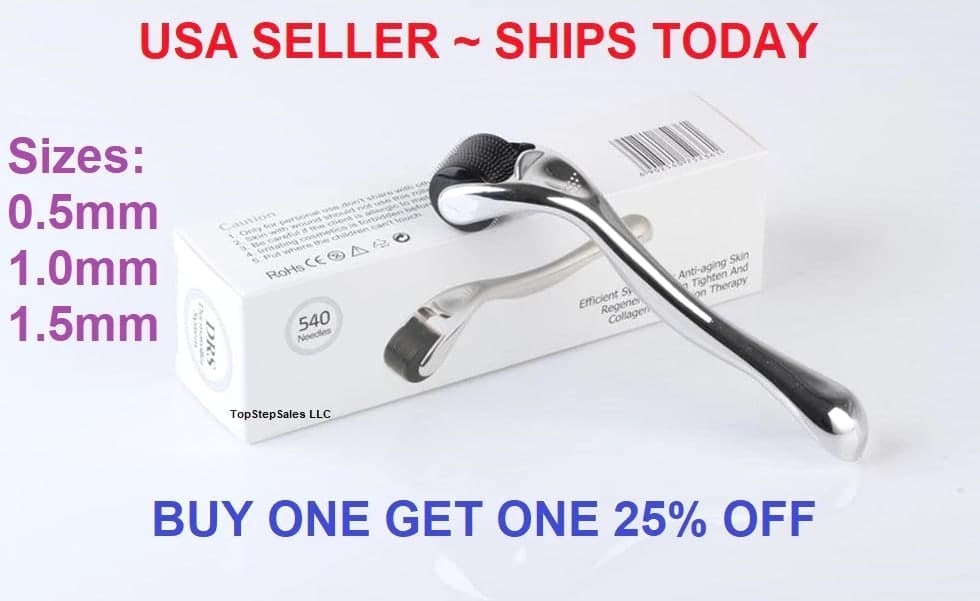 540 Titanium Premium Micro Derma Roller Acne Scars Wrinkles - 0.5mm 1mm 1.5mm
