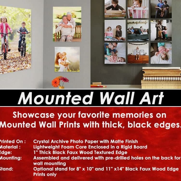 12"x12" Personalized Mounted Wall Art Prints with Your Choice of Photo-Image