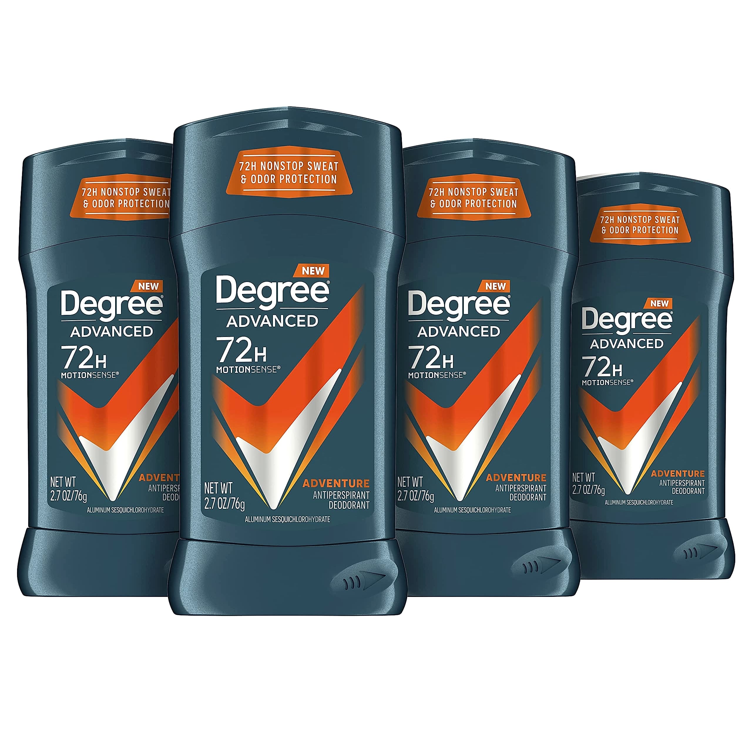 Degree Men Adventure Antiperspirant Deodorant, 2.7 oz, 4 Pack