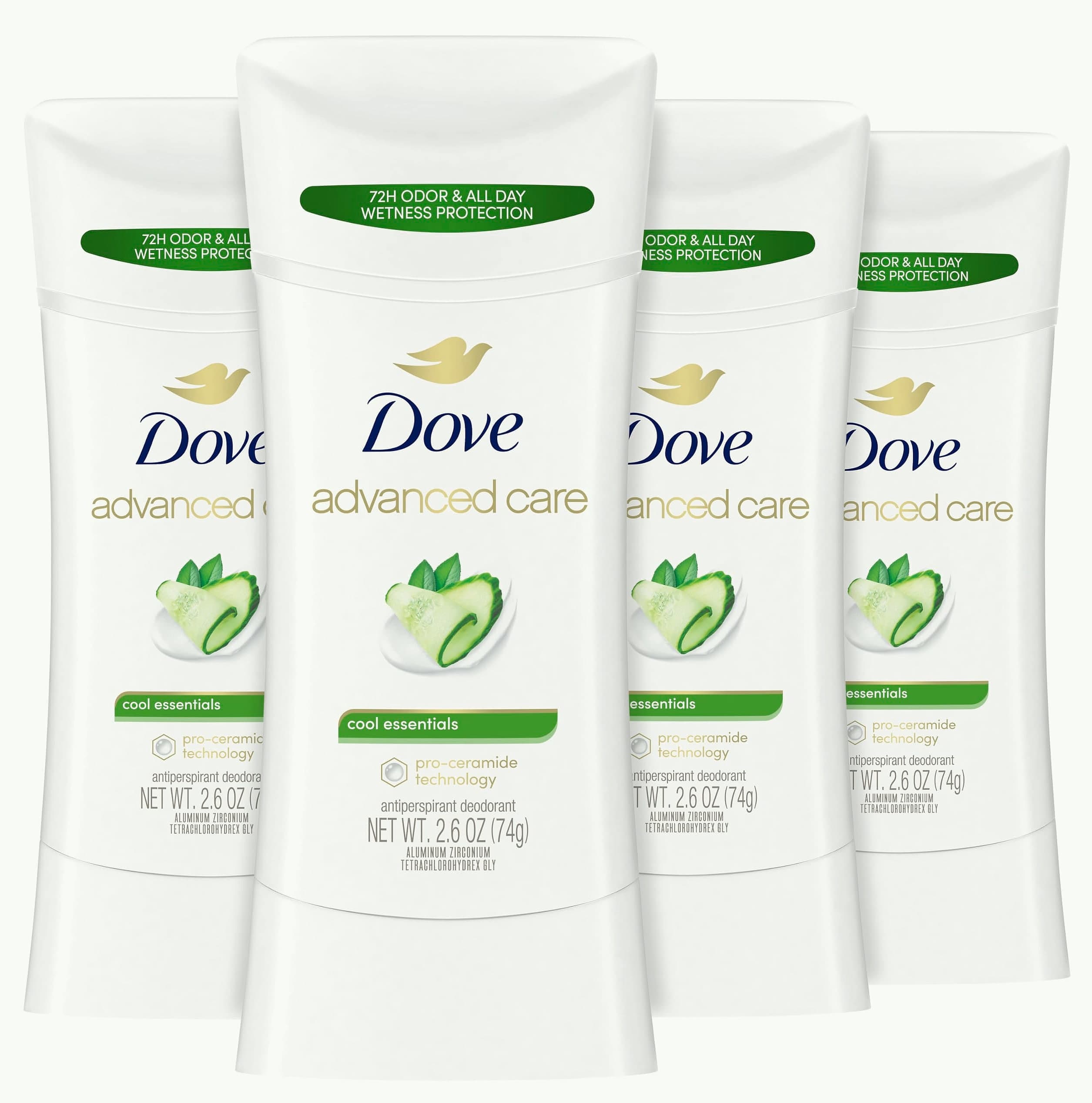 Dove Advanced Care Cool Essentials Antiperspirant Deodorant, 4 Pack