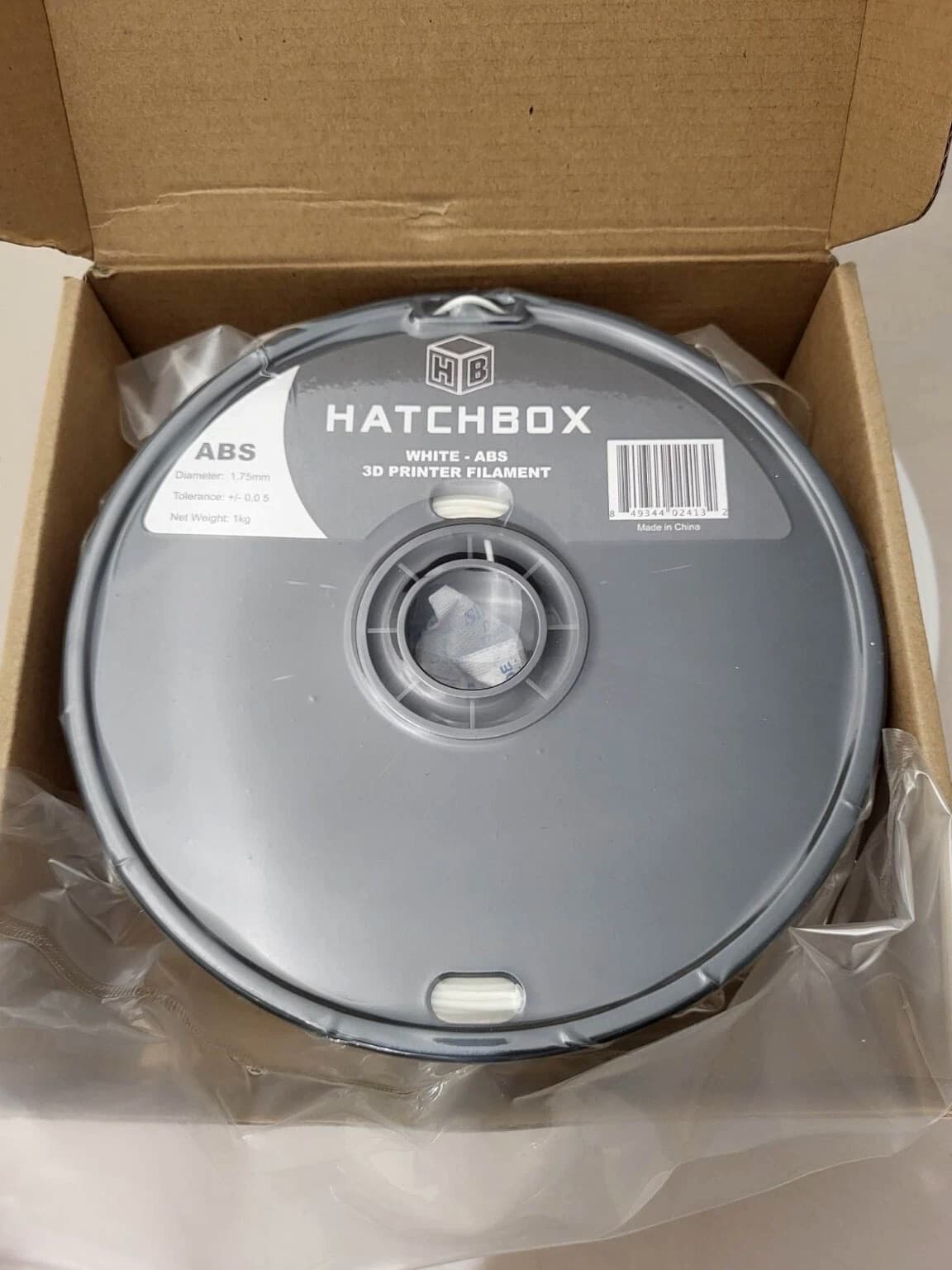Hatchbox ABS 1.75mm 3D Printer Filament White 1kg Spool - New in Box