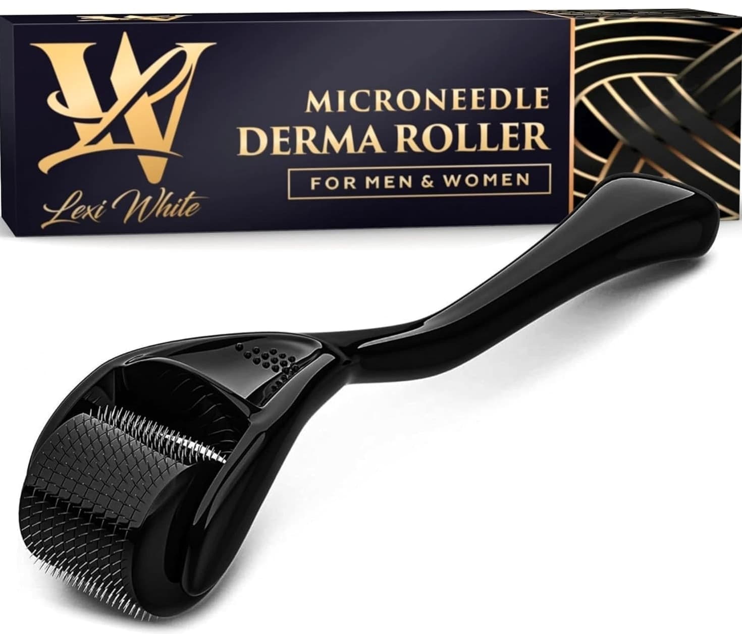 Derma Roller for Skin, Hair & Beard - Titanium Microneedling Roller for Women, Men