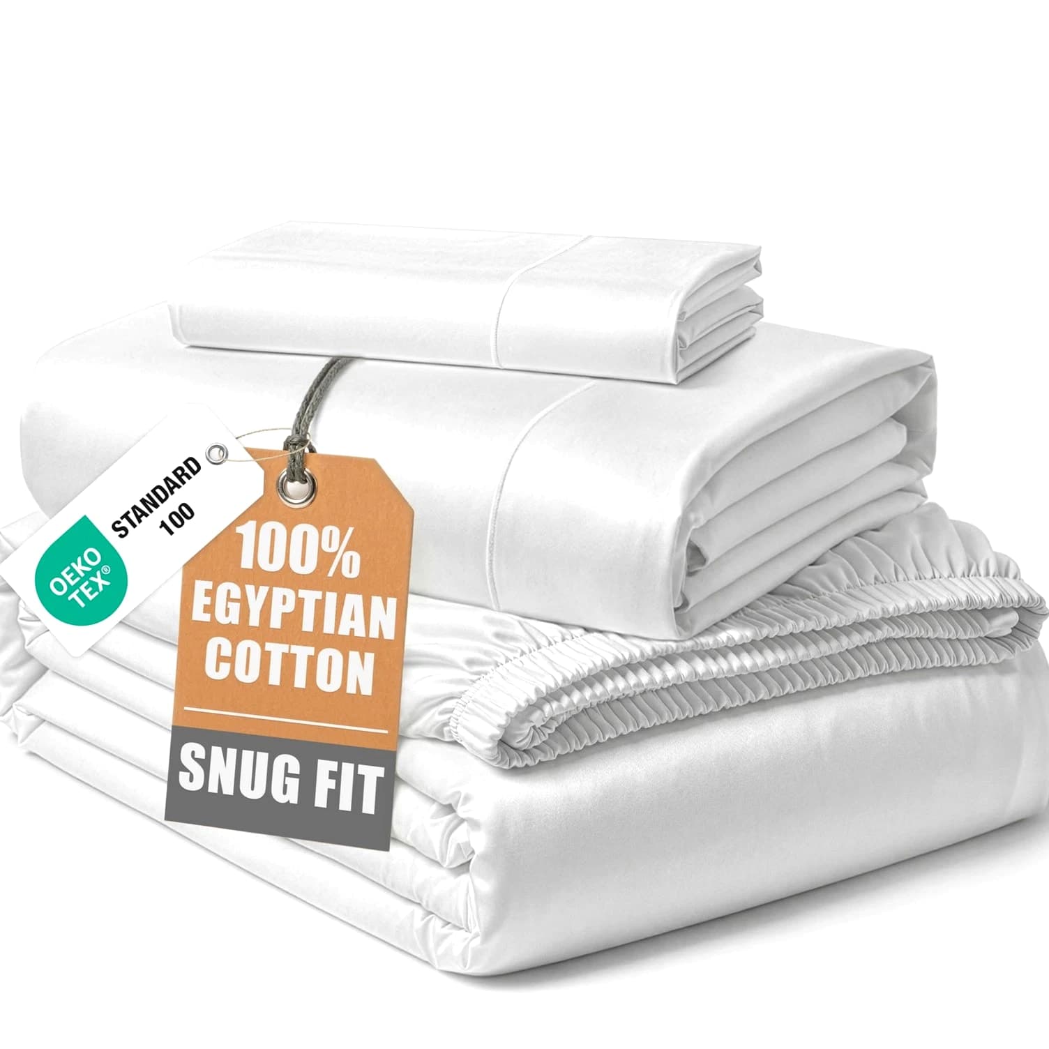Extra Long Twin Sheets 100% Egyptian Cotton 15 Deep Pocket White - LINEN