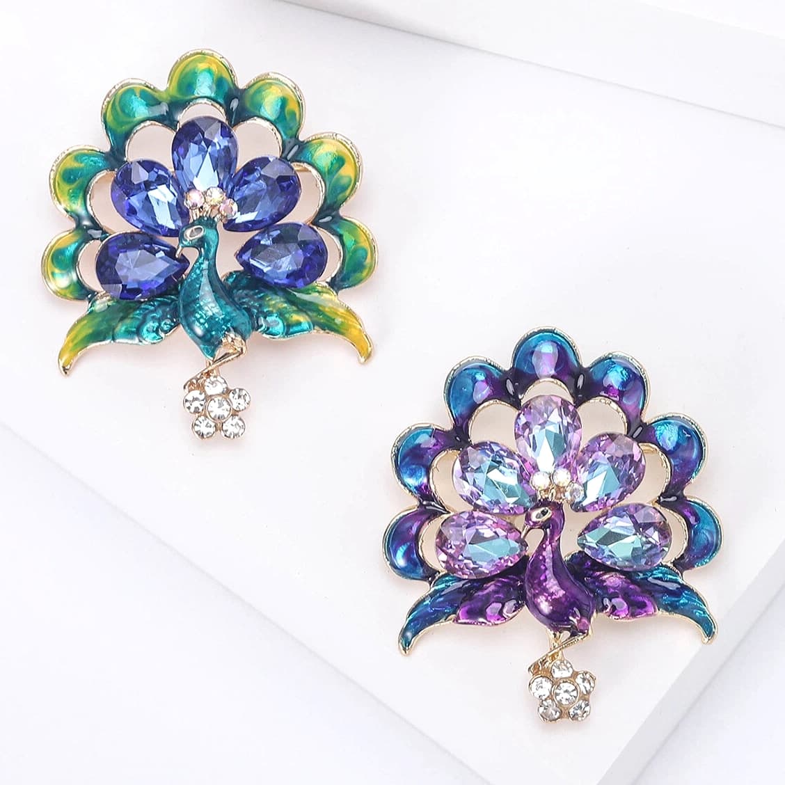 Women's peacock brooch, fashion clothing accessories pins jewelry
