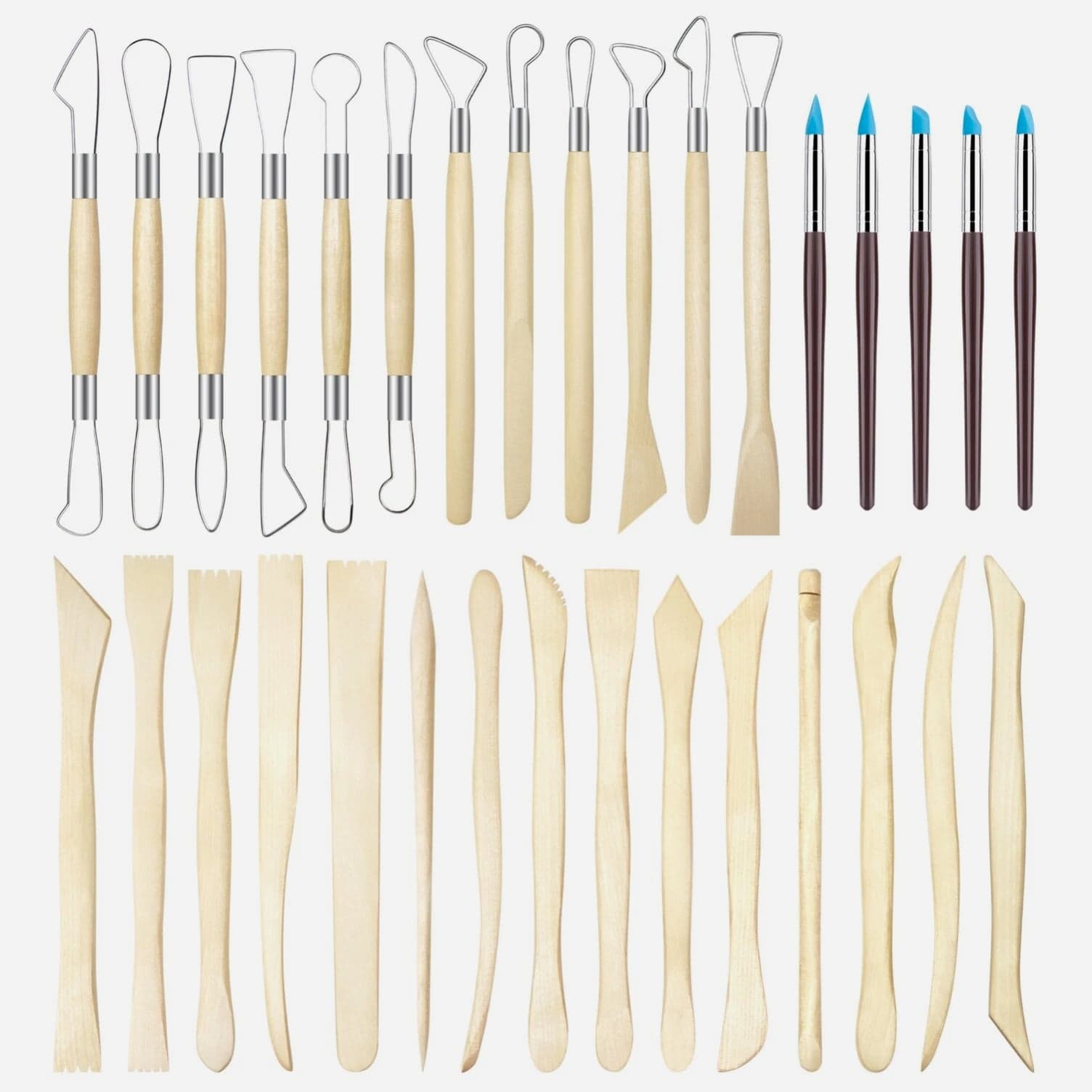 XDT Art Supplies Clay & Pottery Modeling Sculpting Tools 32 Pc Model Kit Sculpture