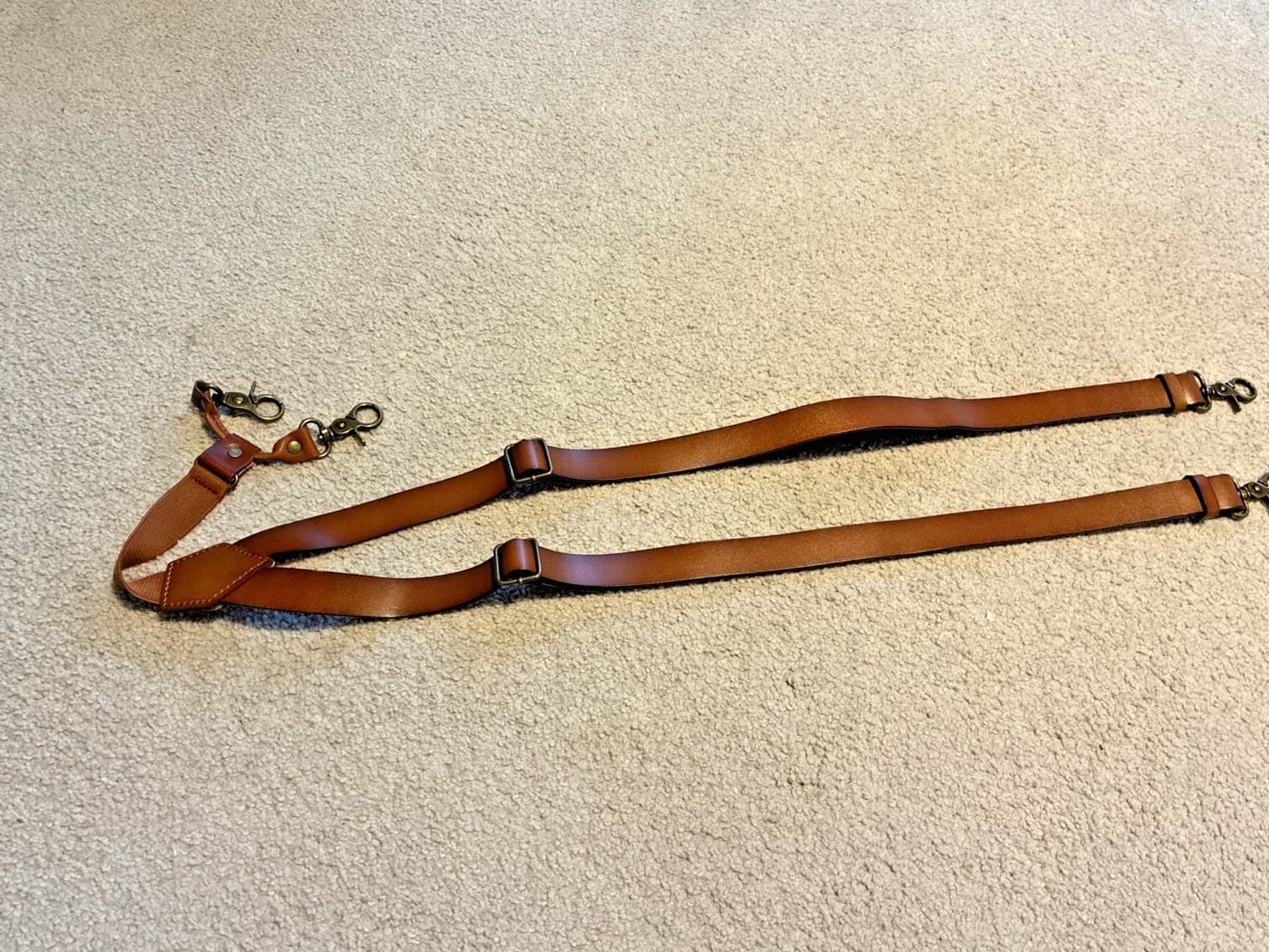 Leather Suspenders for Men, Heavy Duty Y Back Design with Adjustable Clasps