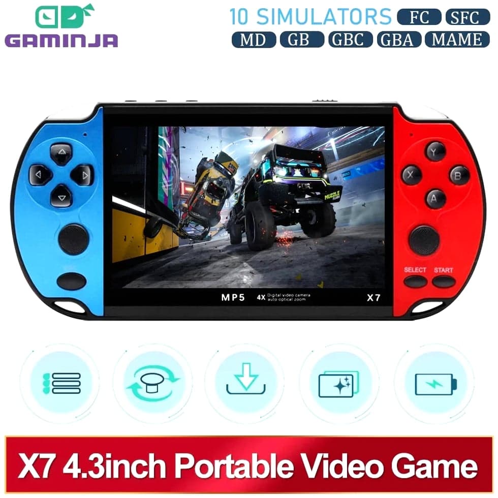 X7 Handheld Game Console IPS Screen Video Game Player HD 4.3 Inch
