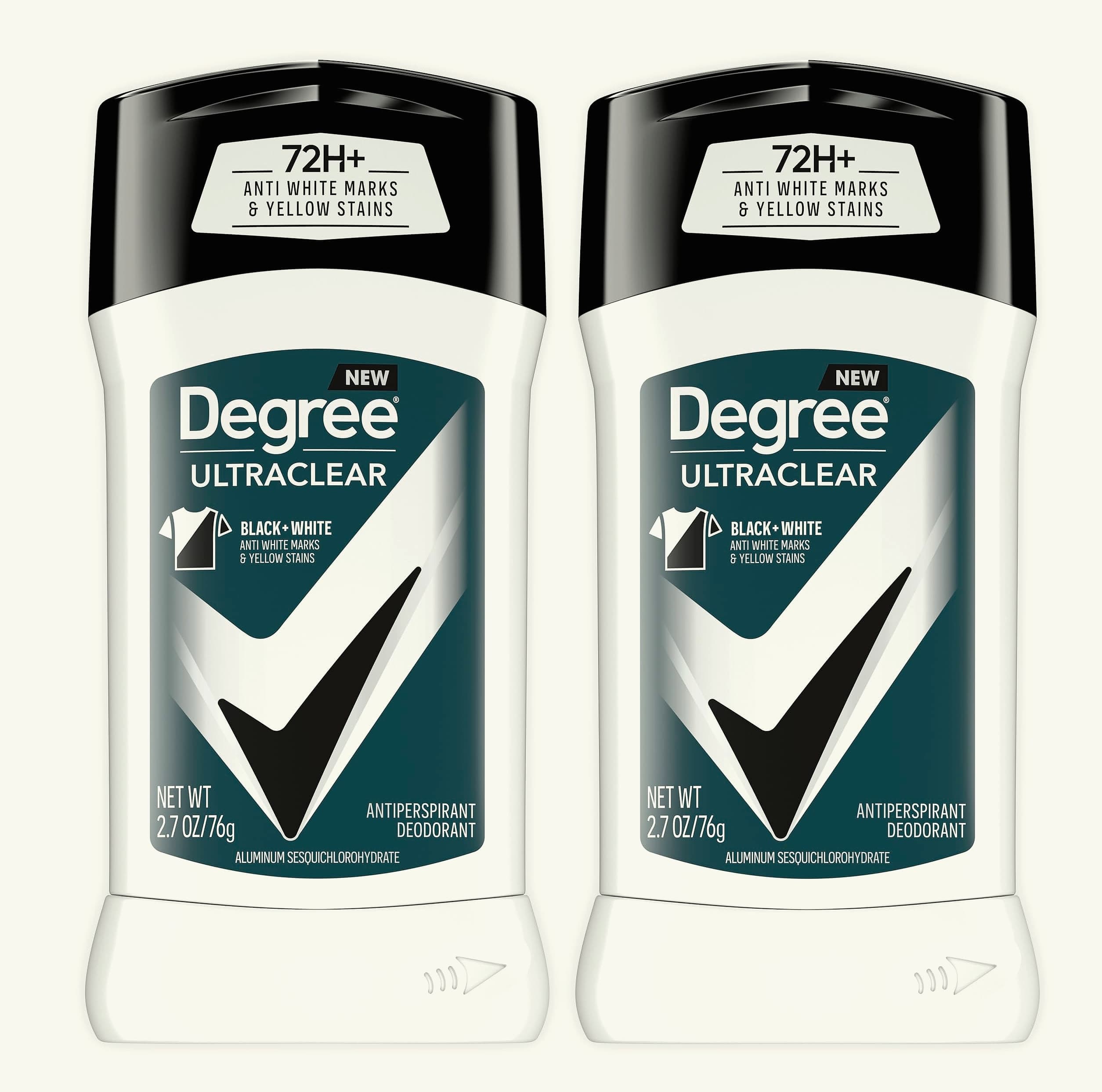 Degree Men UltraClear Black+White Antiperspirant, 72-Hour Protection, 2 Count