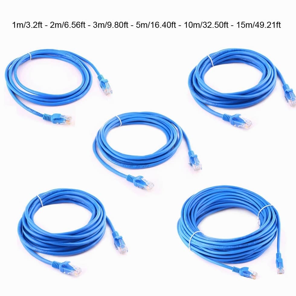 CAT5e Ethernet Cable Lan Computer Network CAT5 RJ45 Internet Blue Patch Cord
