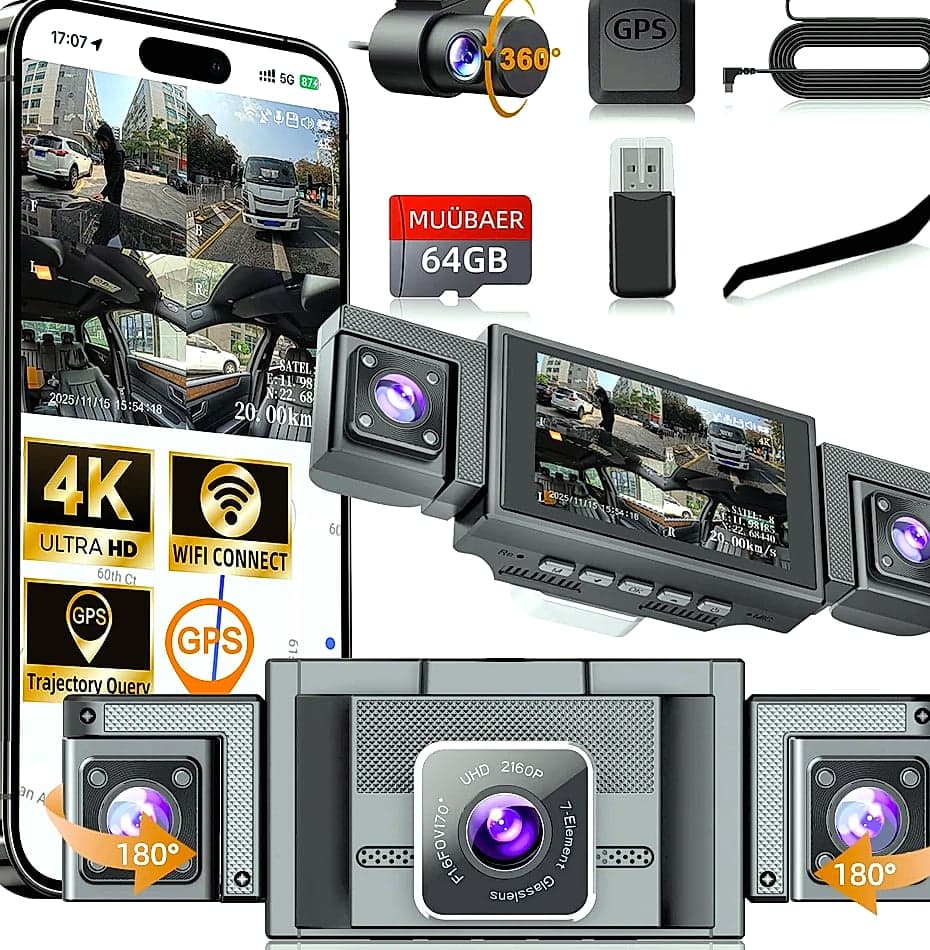 MUÜBAER G58-1 4K Dash Cam 4-Channel with GPS