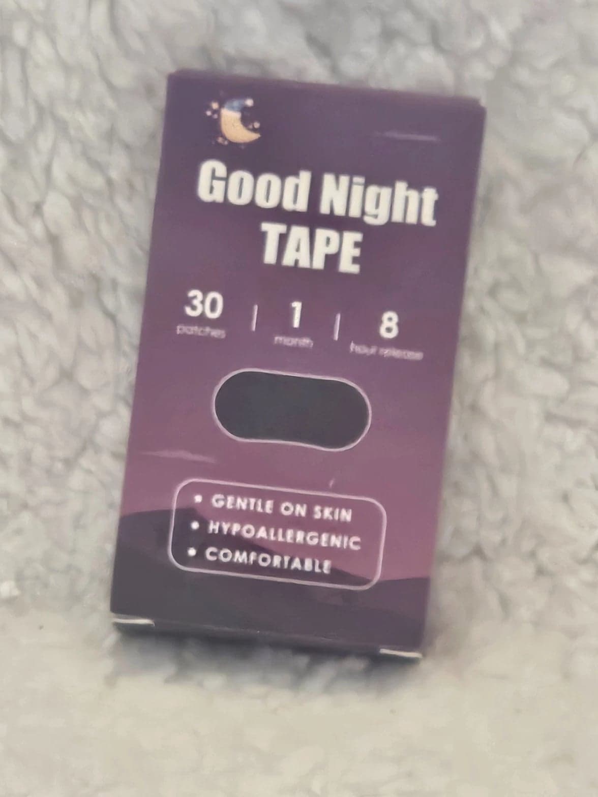 Good Night Tape 8 Hour Release 30 Patches Per Box Gentle on Mouth