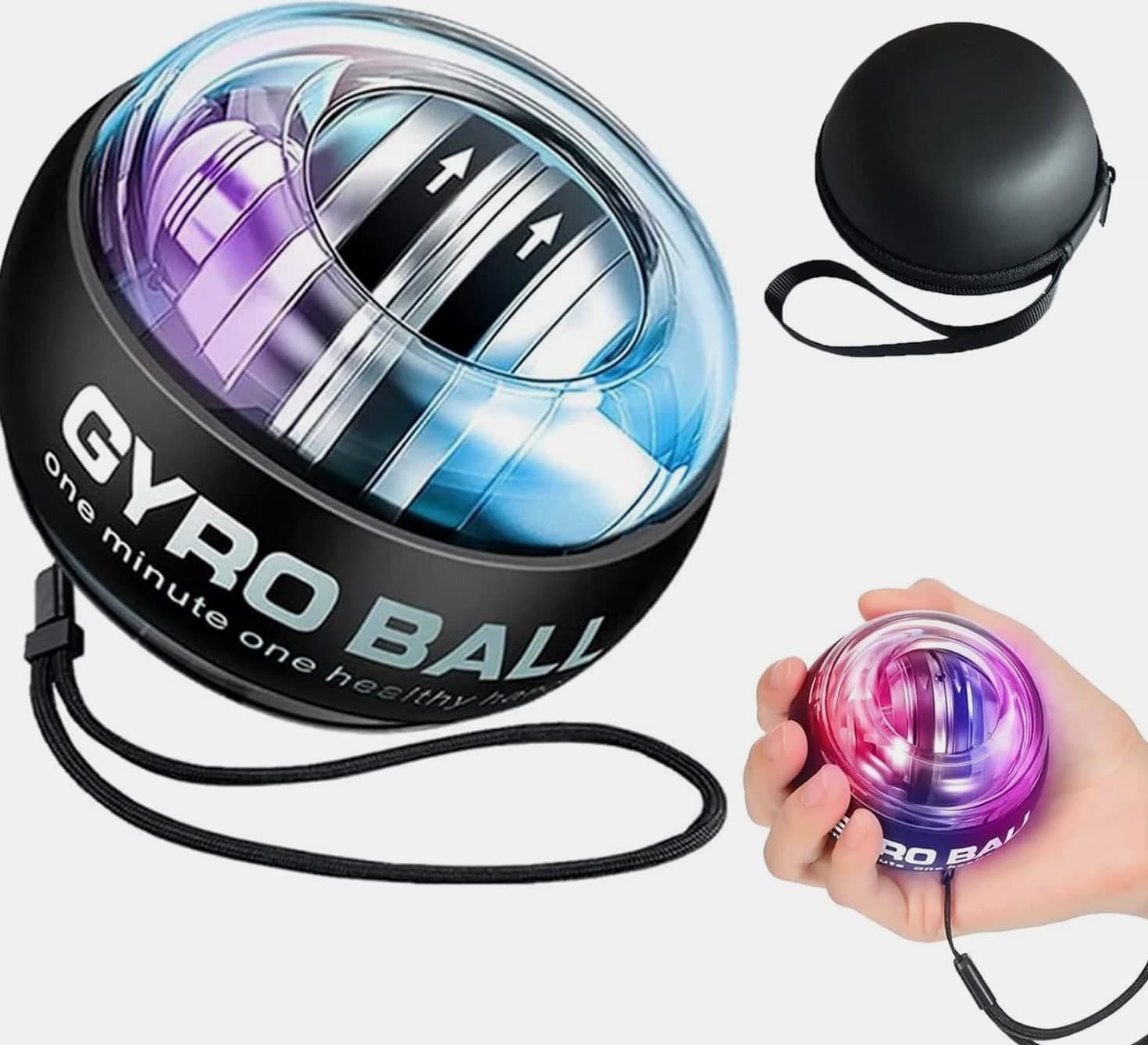 Auto-Start Wrist Power Gyro Ball with LED Lights - Wrist Strengthener