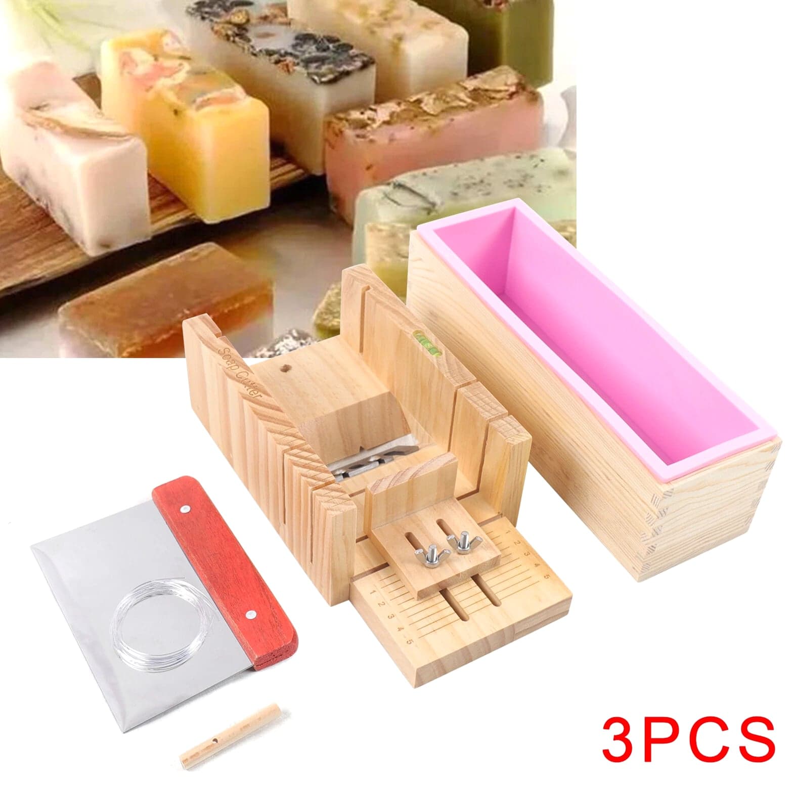 Pro Soap Making Supplies Kit 3 Pcs Set Soap Tools Cakes Mold Handmade DIY