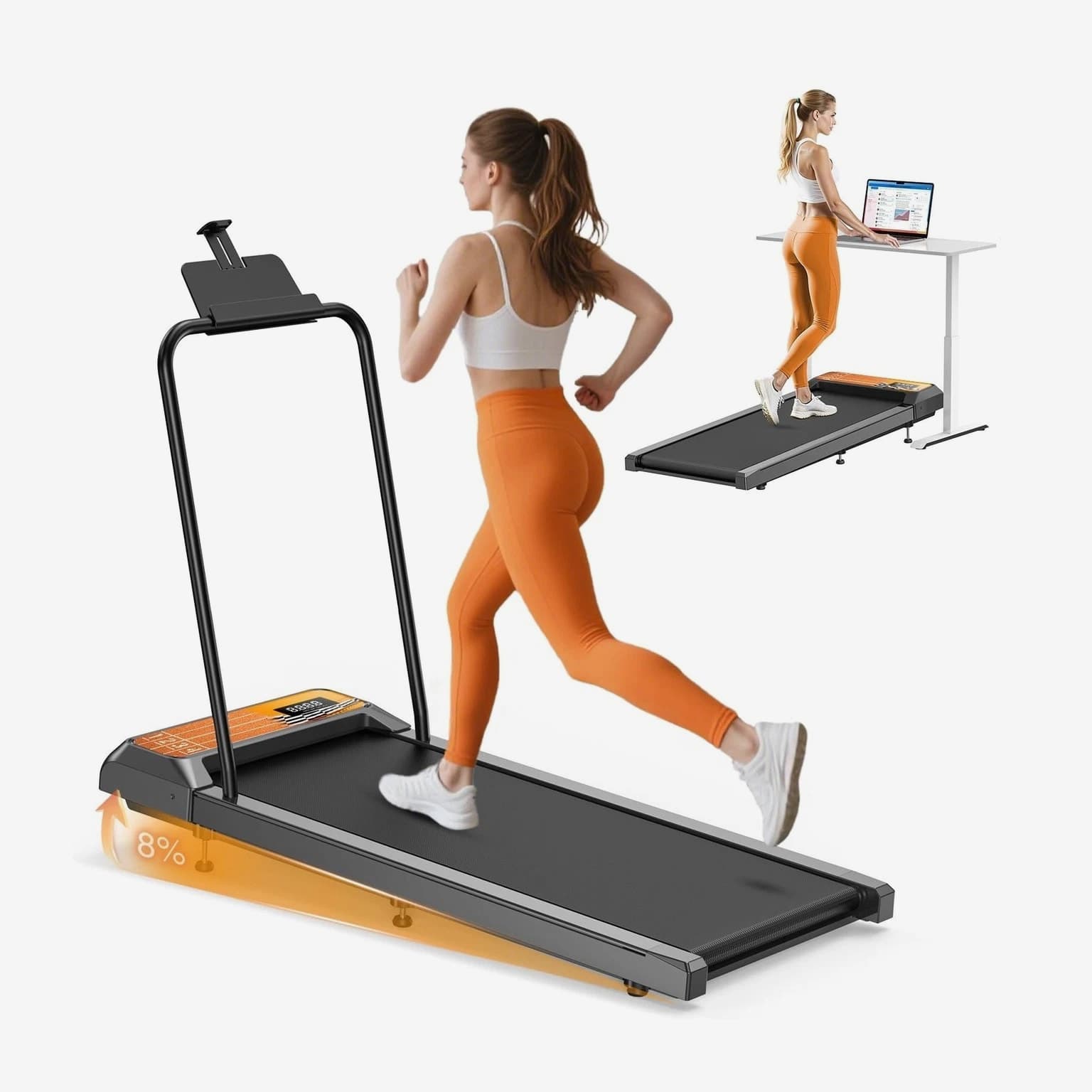 HCOIW Walking Treadmill Pad with Incline - Portable Under Desk Treadmill