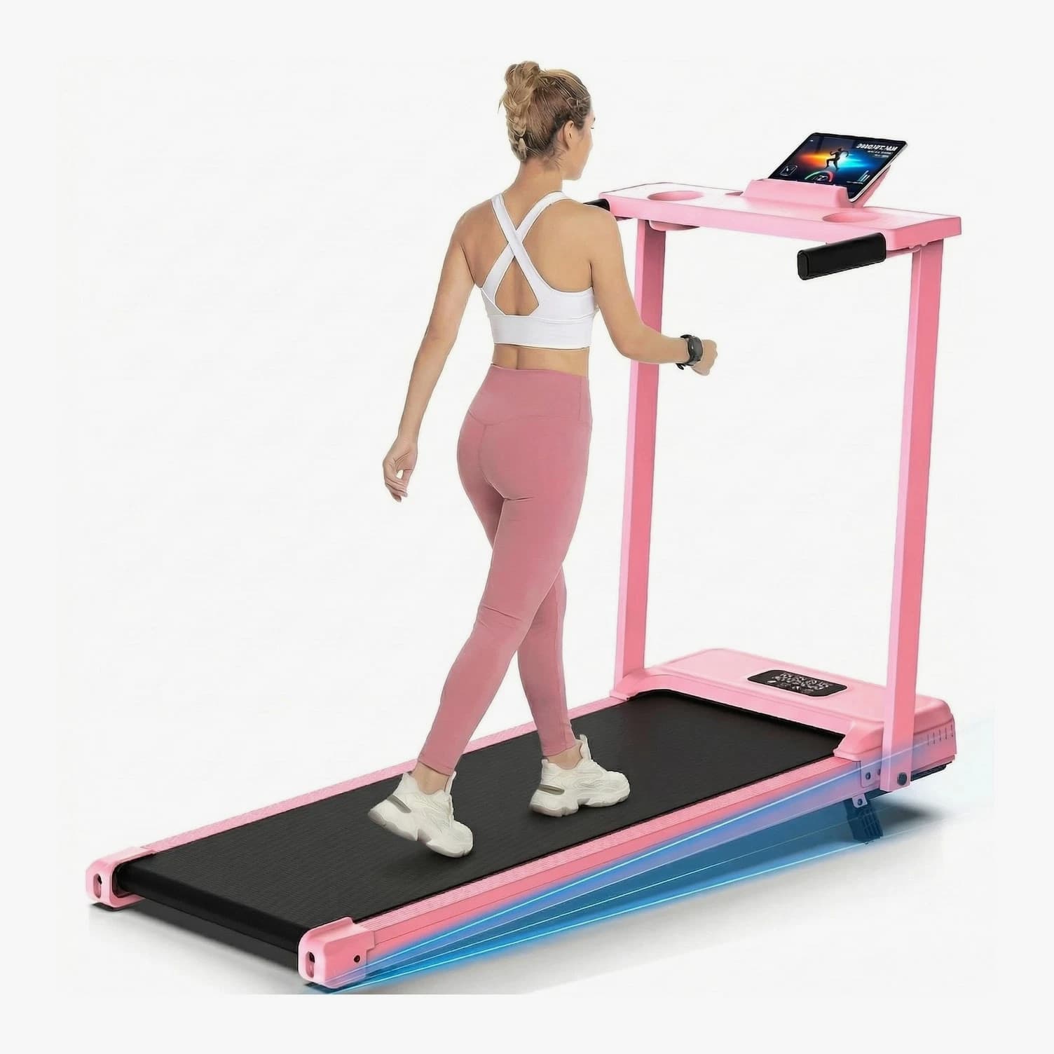FUNMILY 3.5HP Walking Pad Incline Treadmill with Desk and Handle Bar, Heavy Duty