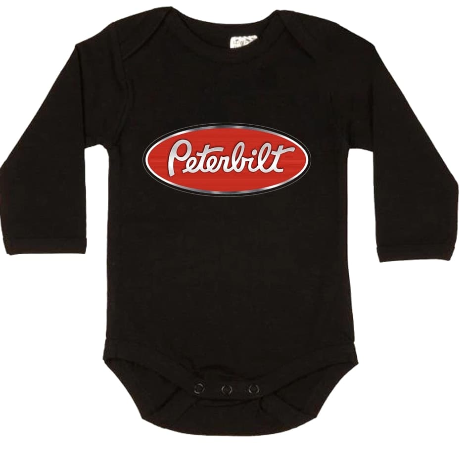 Rare Peterbilt Truck Driver Baby Funny Bodysuit Long Sleeve Romper
