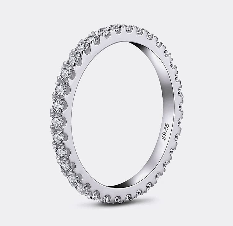 LESF 925 Sterling Silver Geometric Stackable Ring