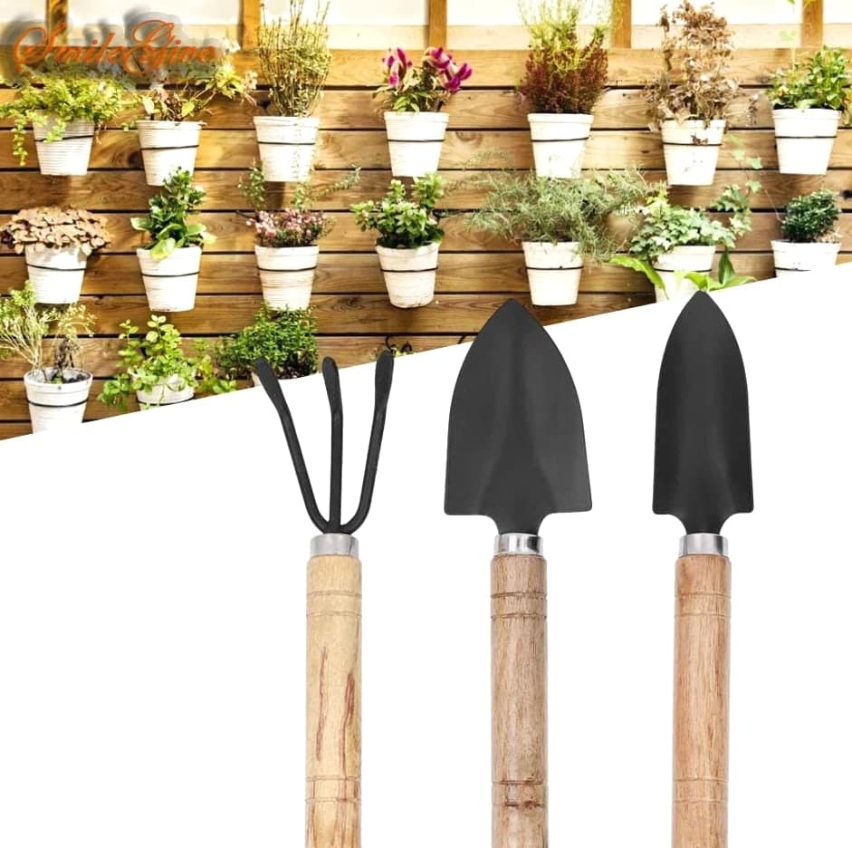 3 Pcs Garden Tools Set Mini Trowel Rake Shovel For Small Pot Plants Home Kit