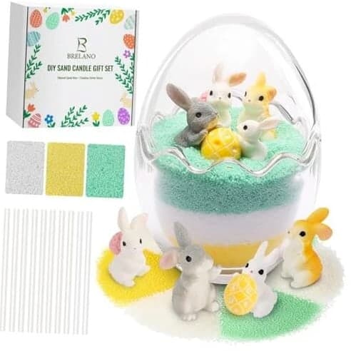 BRELANO Easter Craft Kit for Kids & Adults – DIY Sand Candle Making Kit