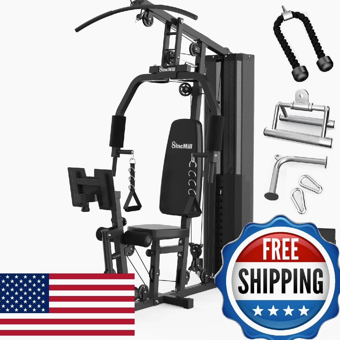 Home Gym SCM-1148L&5003 148LB Multifunctional Full-Body Exercise Equipment