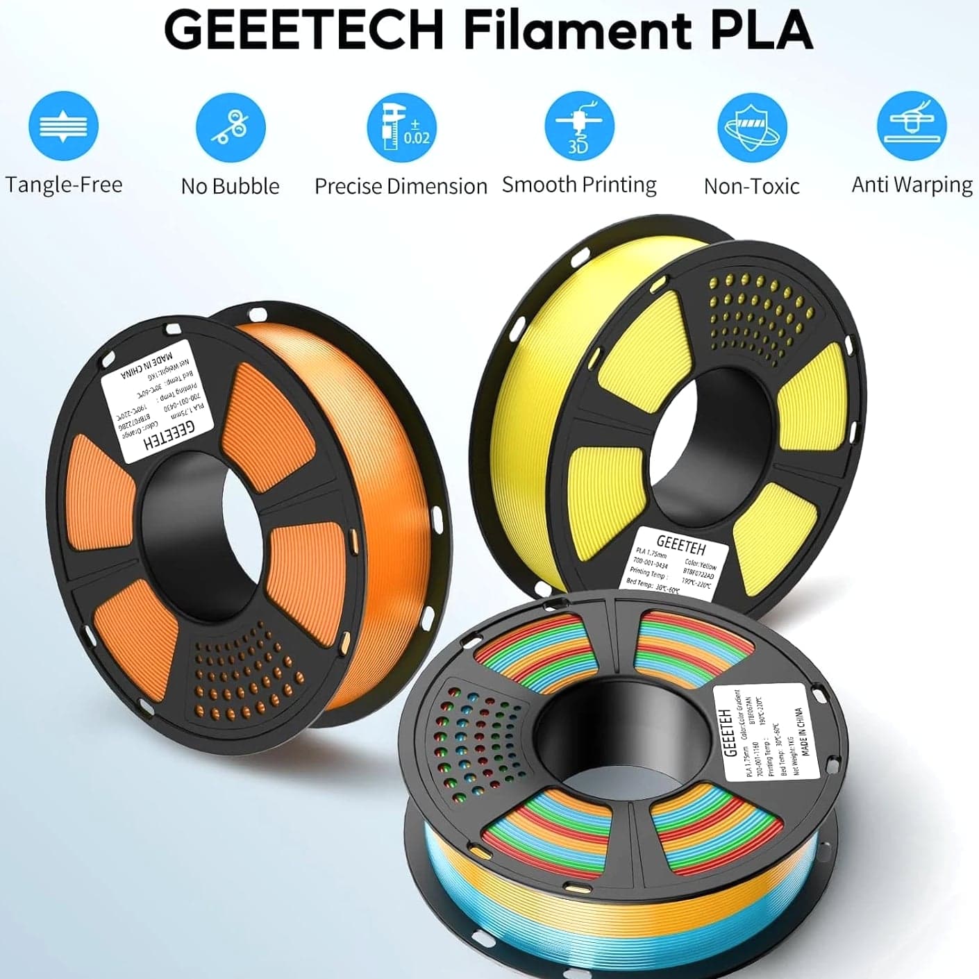 【Buy 5 Get 5 Free!Add 10】GEEETECH 3D Printer Filament 1KG PLA ABS+ PETG TPU ASA