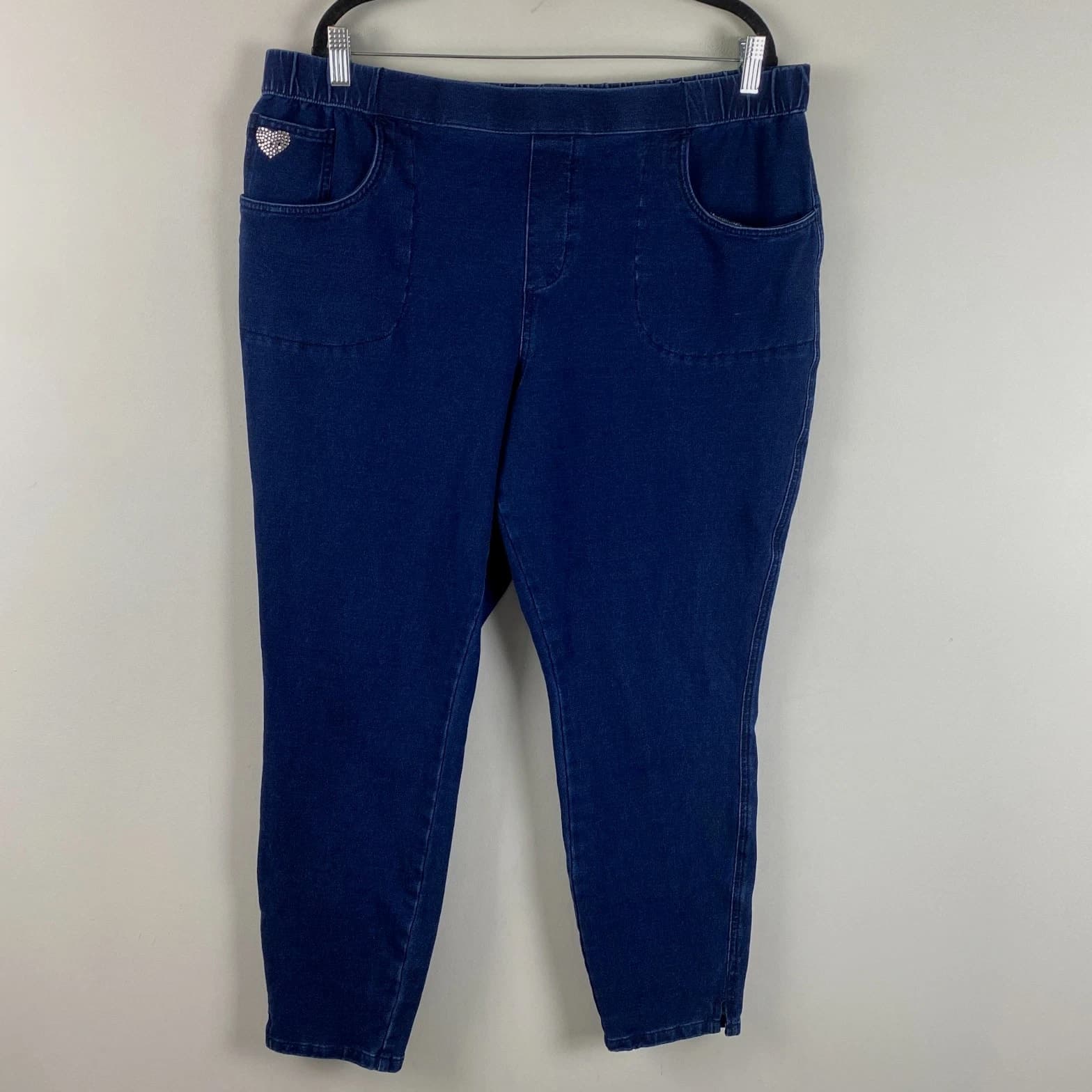 Quacker Factory DreamJeannes Pull-On Leggings with Pockets Jeggings XL Jeans