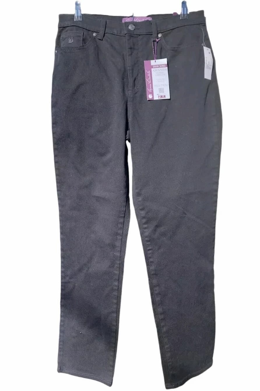 Gloria Vanderbilt Amanda Women's Black Classic Rise Tapered Leg Size 10
