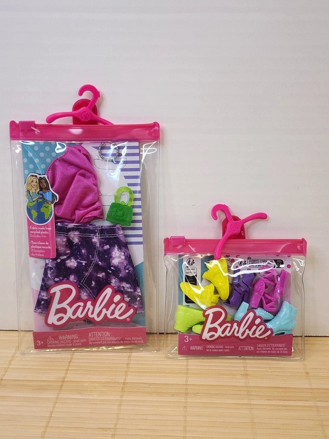 Barbie Clothing Fashion Pack Top Purple Denim Skirt Accessories 5 Shoes