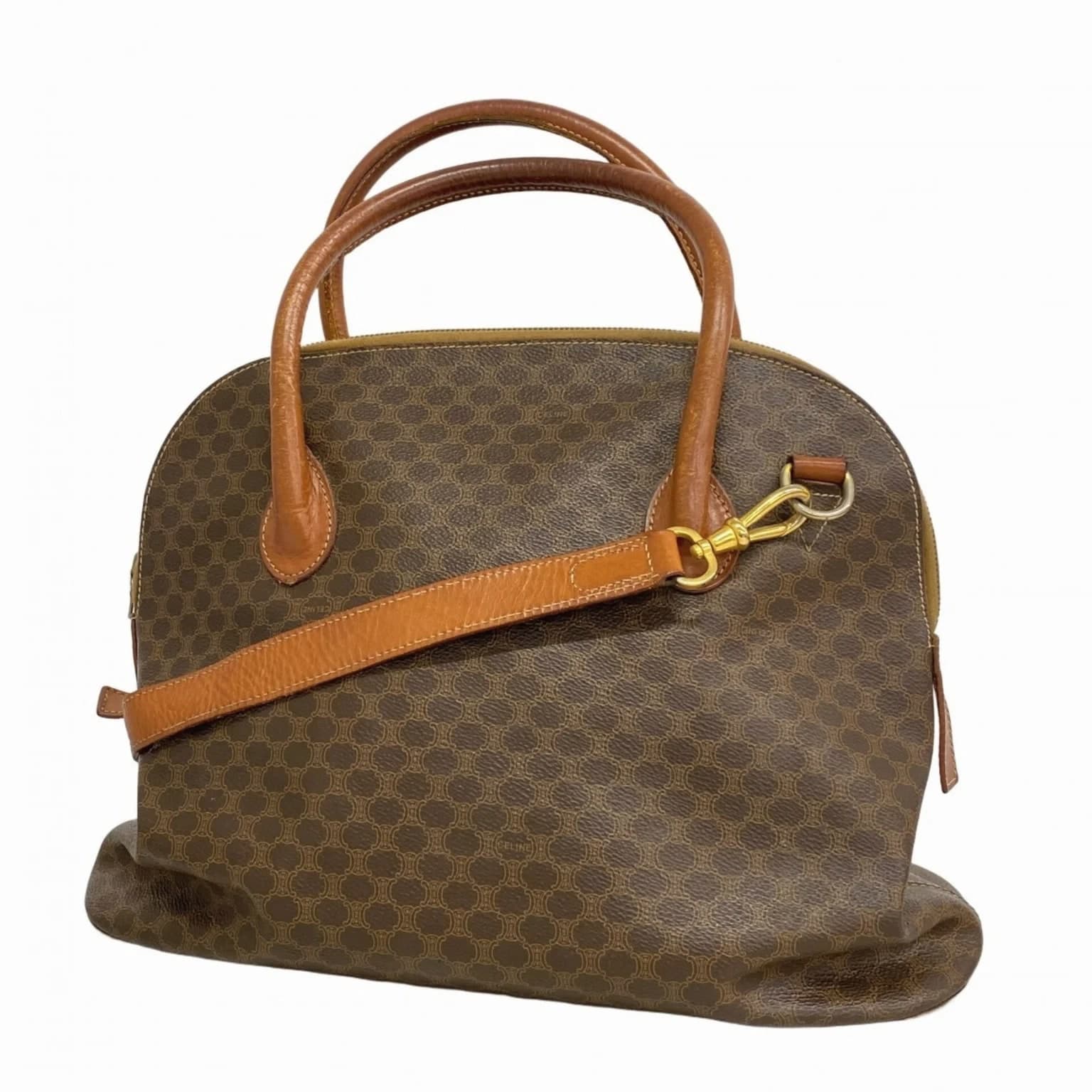Celine Macadam Brown 2-way Handbag for Women GZl1h9x4