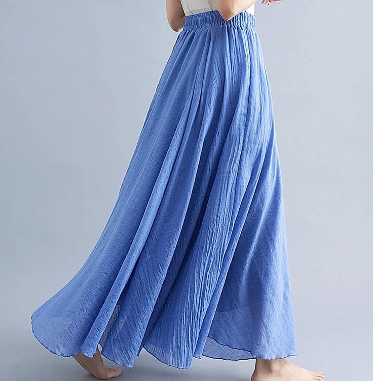 28-Color Mori Girl Cotton Linen A-line Long Skirt