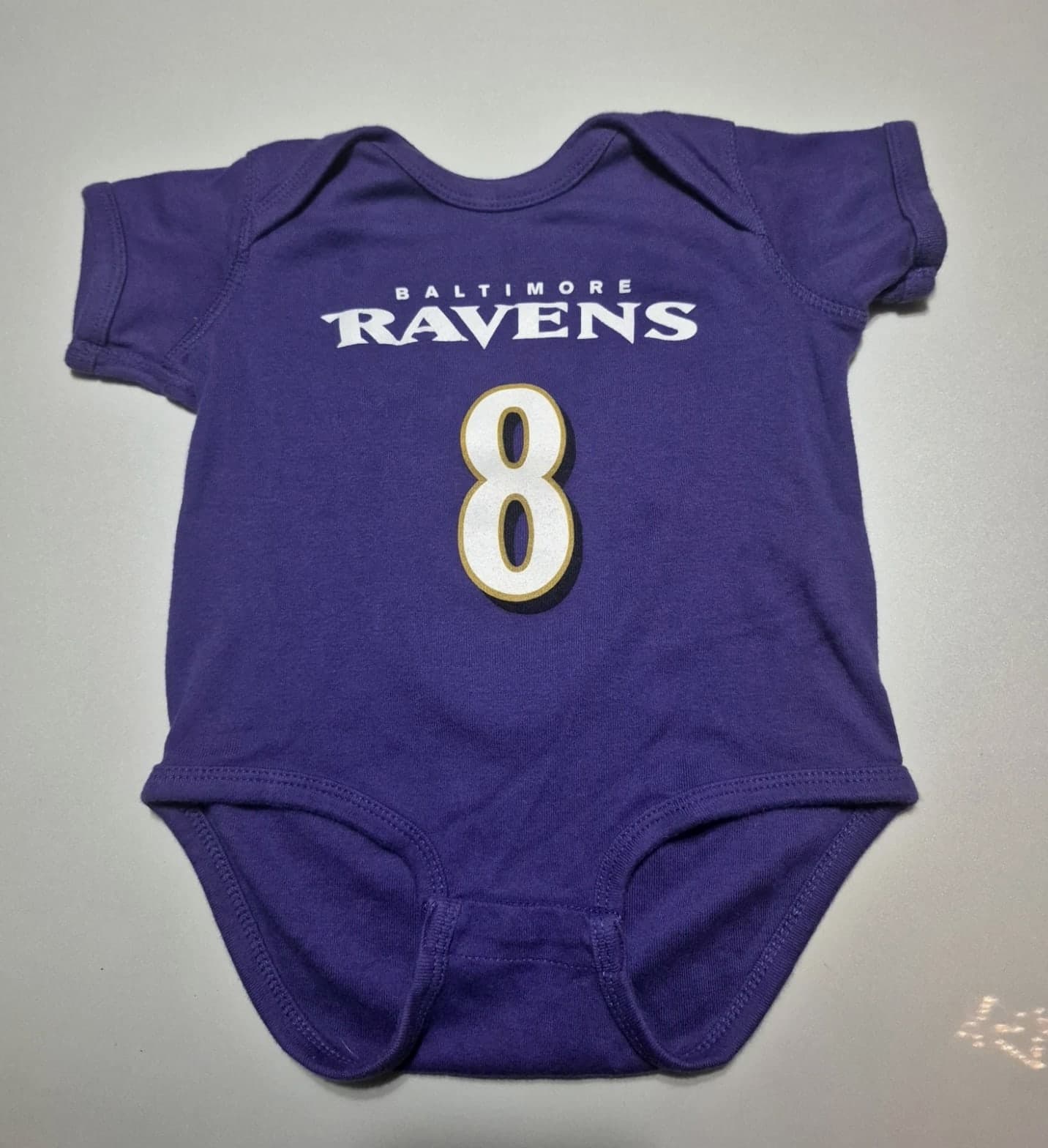 Infant Baby Lamar Jackson Baltimore Ravens One Piece Outfit Size 18M/3-12 Months
