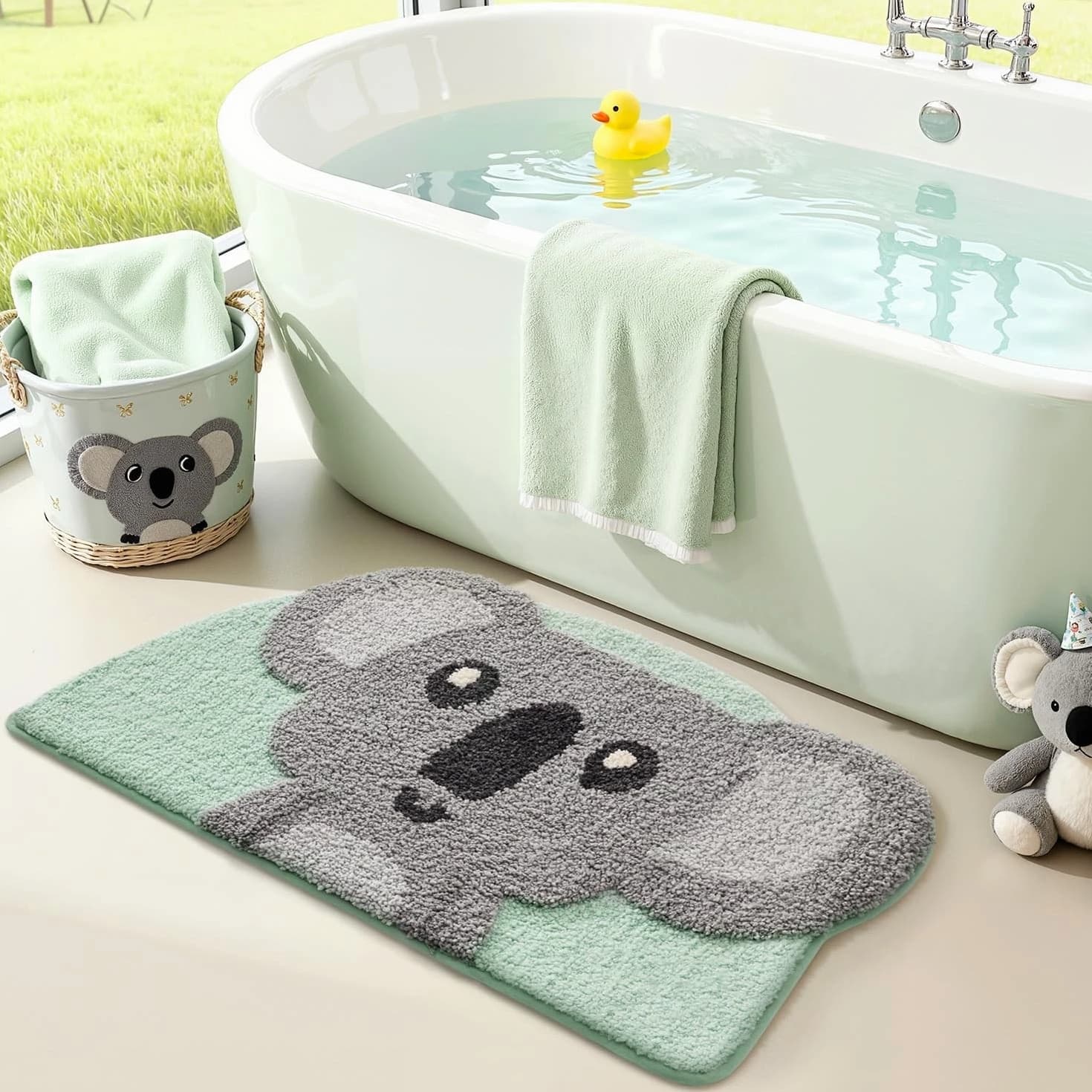 Cute Animal Thick Bathroom Rugs, Non-Slip Backing Washable Bath Mats, Plush...