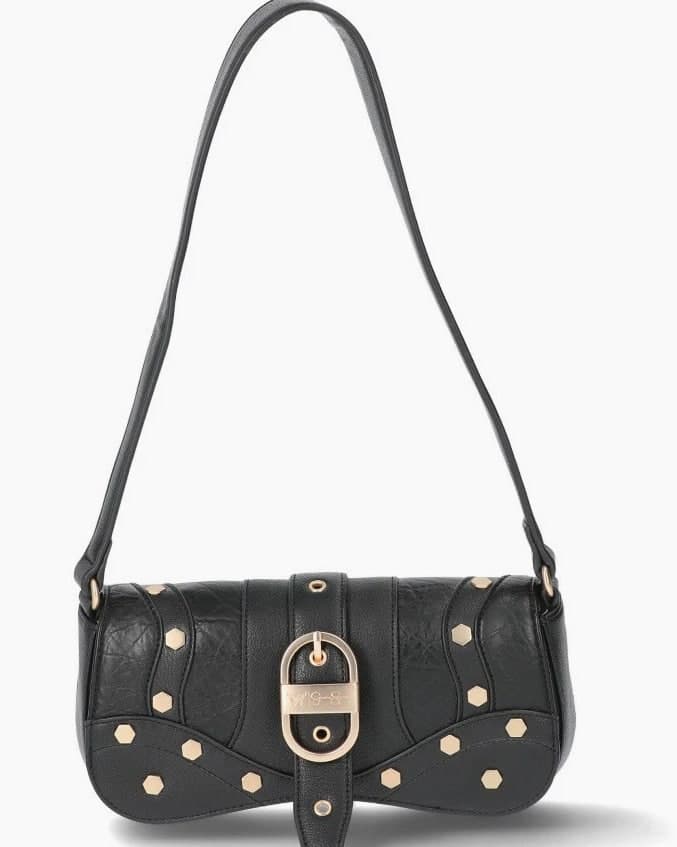 Jessica Simpson Women's Courtney Faux Leather Flap Shoulder Handbag Meteorite