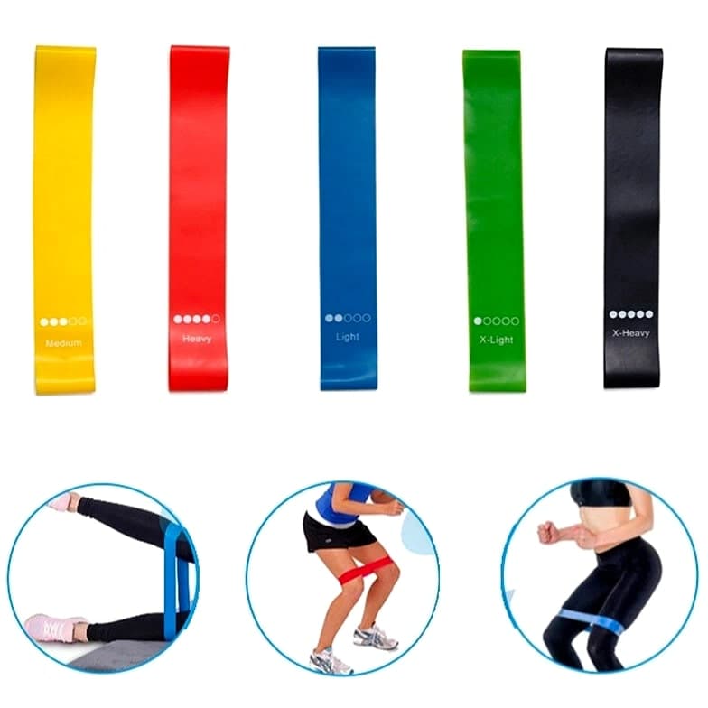 Heavy Duty Resistance Rubber Bands Set 5 Indoor Outdoor Fitness Sport Equipment