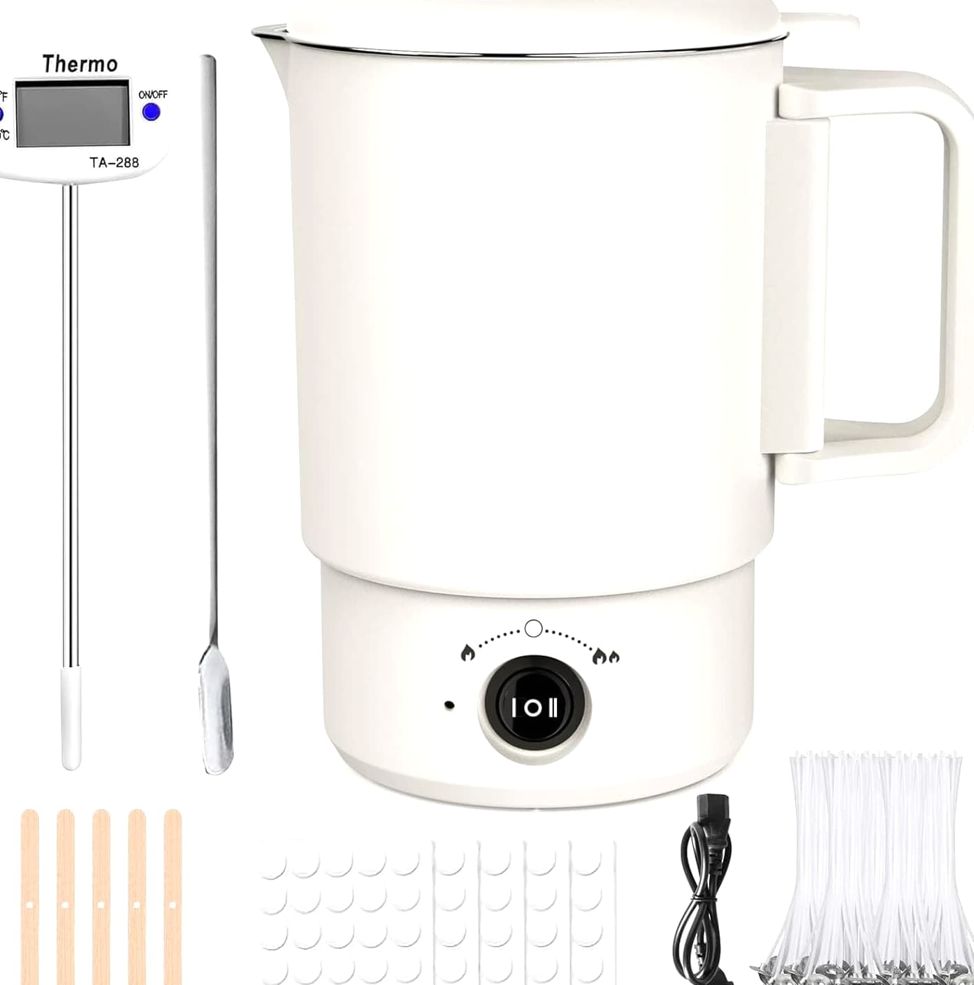 Electric Wax Melting Pot Kit with Thermometer, 800ML Wax Melter for Candle Making