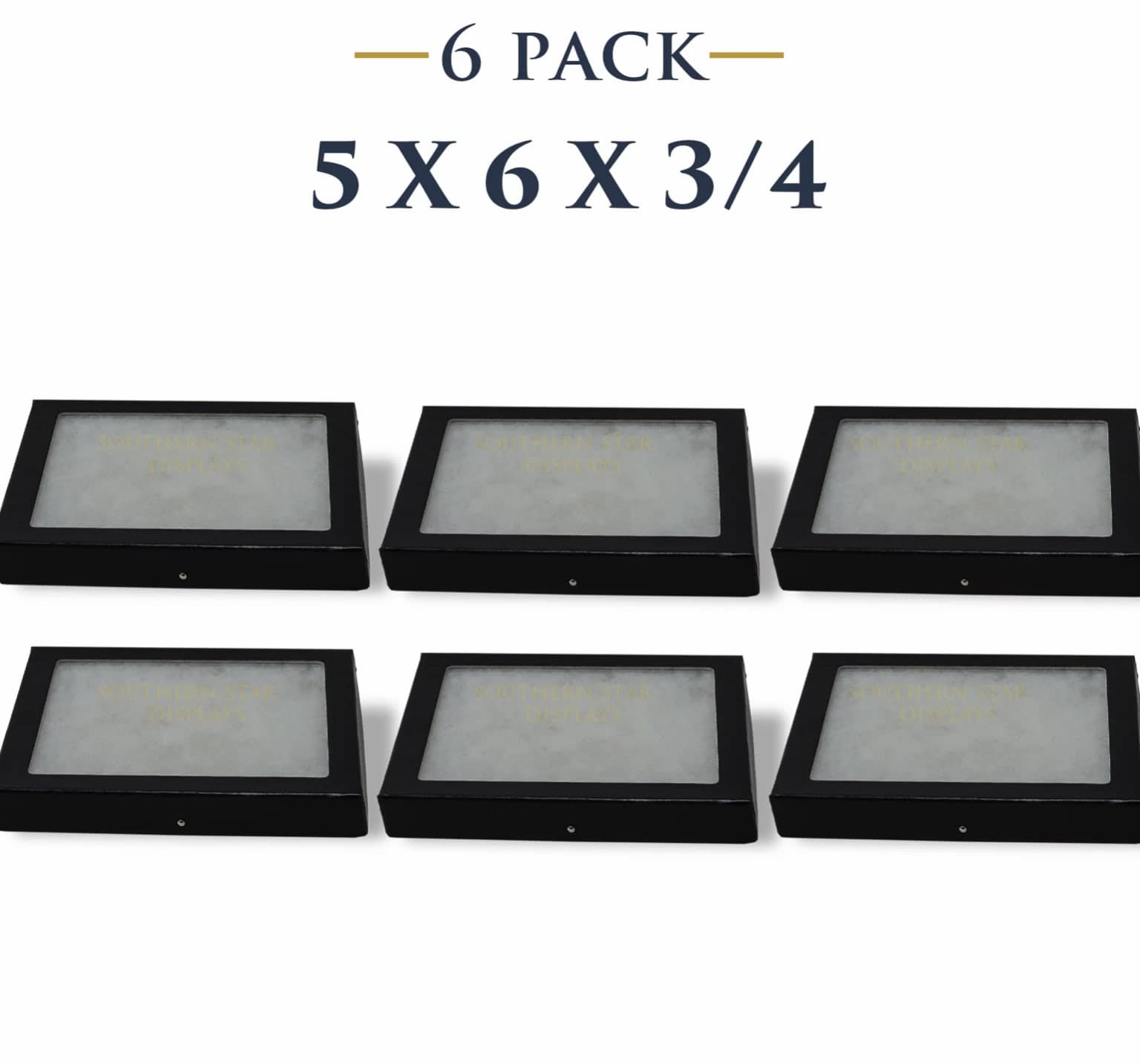 6 Pack of 5 x 6 x 3/4 Riker Display Cases Boxes for Collectibles, Arrowheads & More
