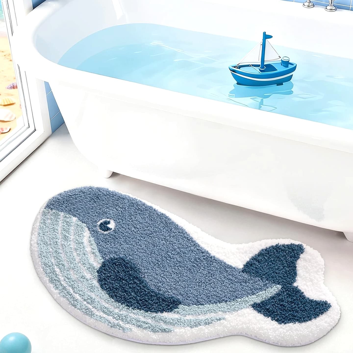 Cute Animal Bathroom Rugs - Plush Absorbent Bath Mats, Non-Slip...