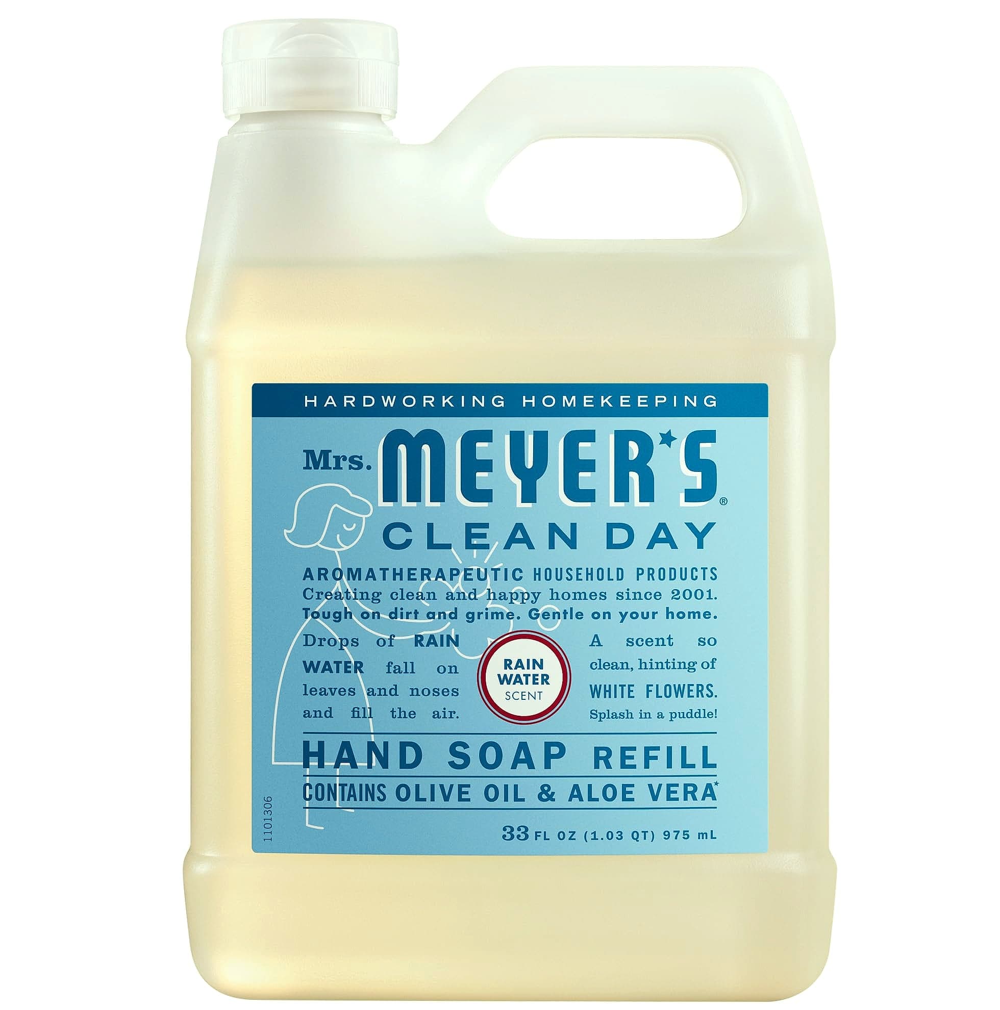 Mrs. Meyer's Clean Day Hand Soap Refill Rain Water 33 Oz