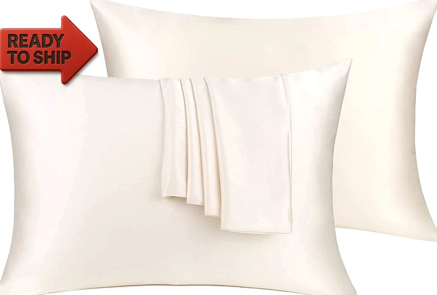 Natural Silk Pillowcase Set of 2 for Hair & Skin - Both Sides 19 Momme 600 Thread Count