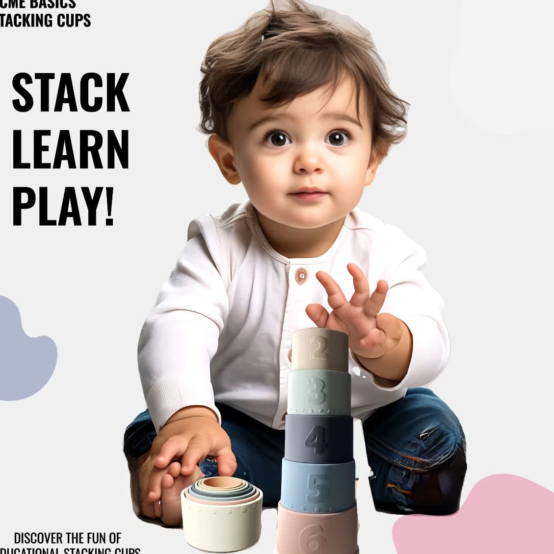Toy Stacking Cups – Fun Educational Baby Toys, Waterproof Silicone for Toddlers