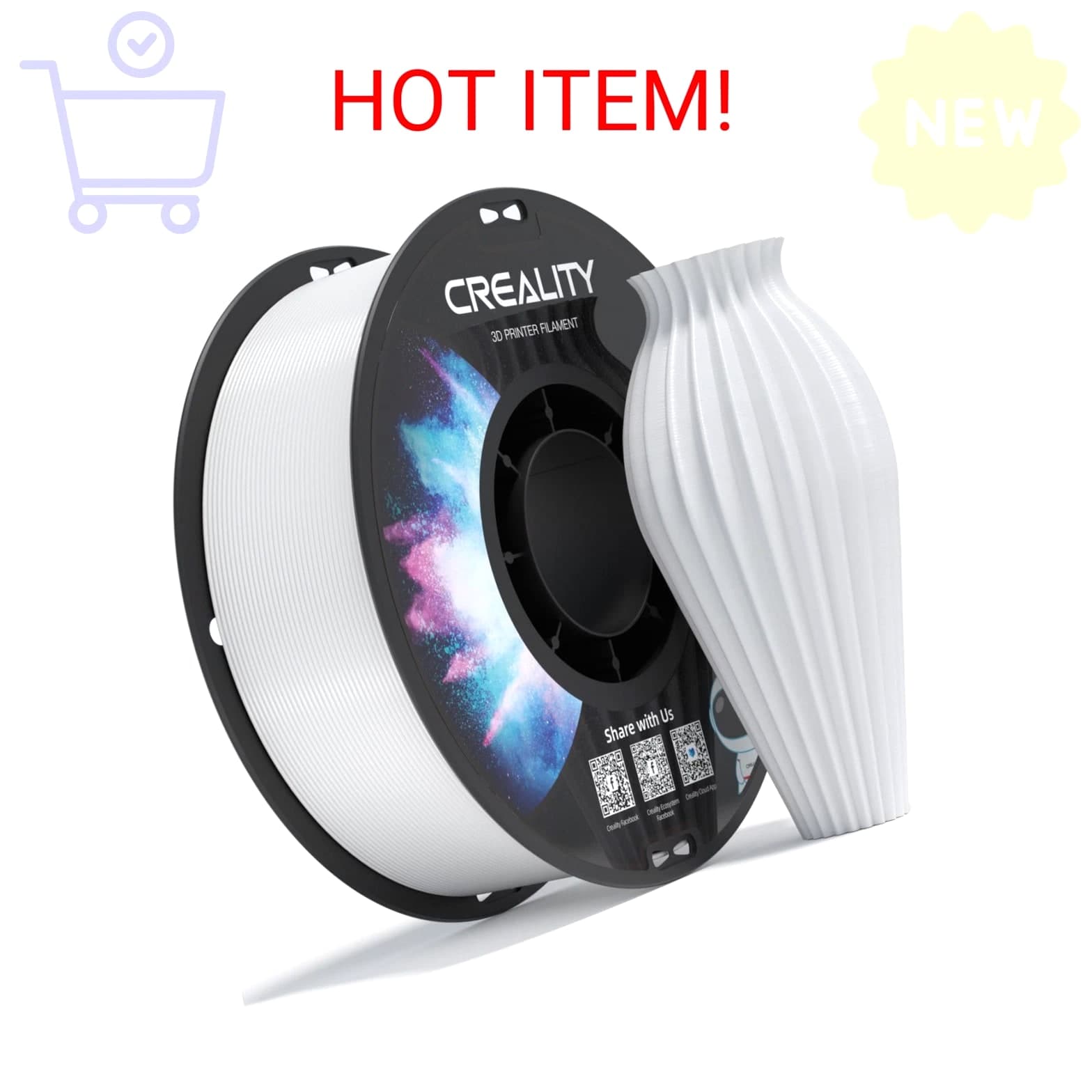 Creality PETG 3D Printer Filament 1.75mm - Excellent Toughness, High Precision