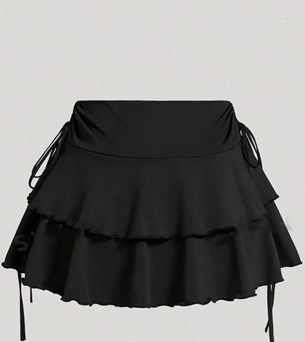 Soqoool High Waist Solid Color Short Skirt for Women