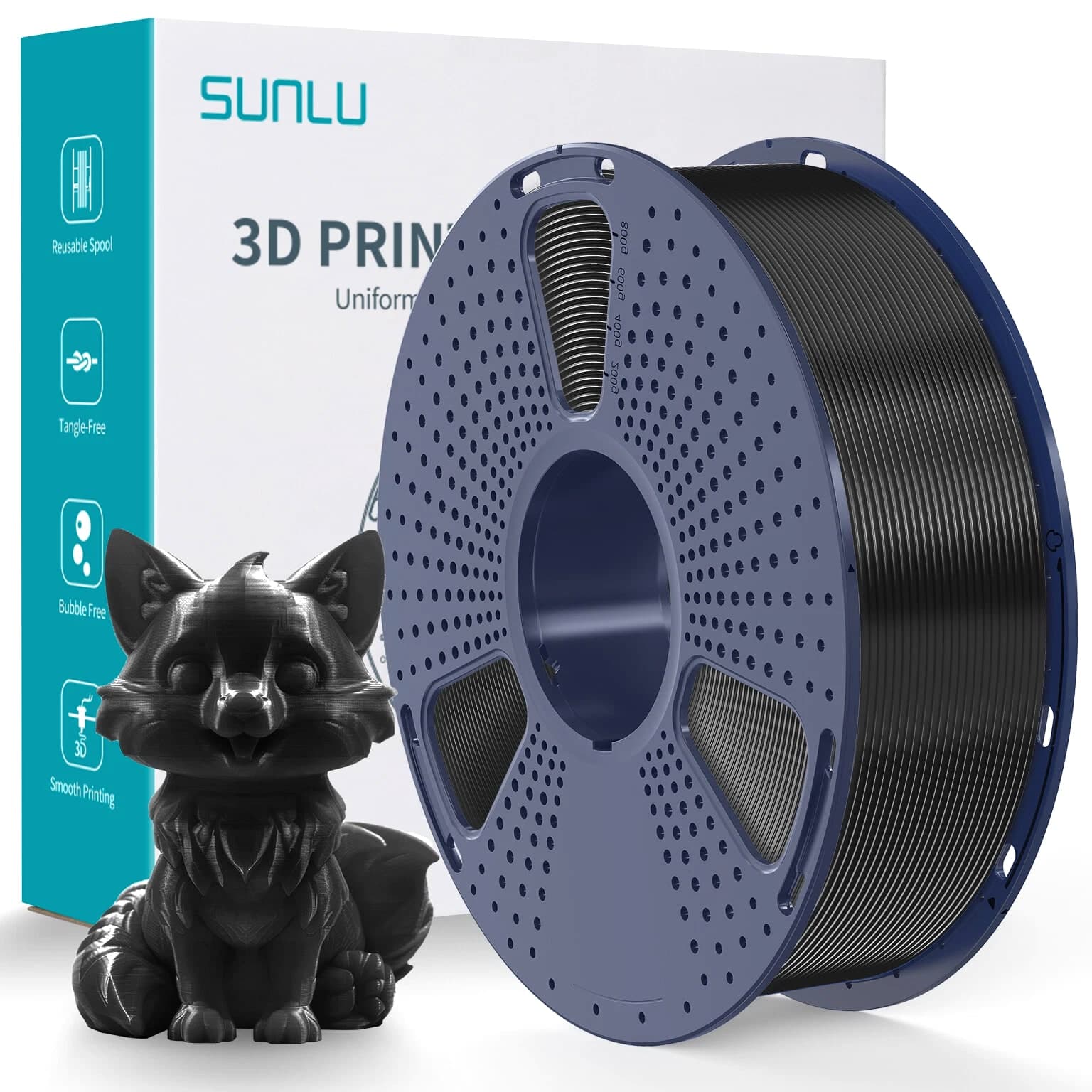 SUNLU 10×1KG 1.75MM PETG Filament; High Toughness 3D Printer Consumables