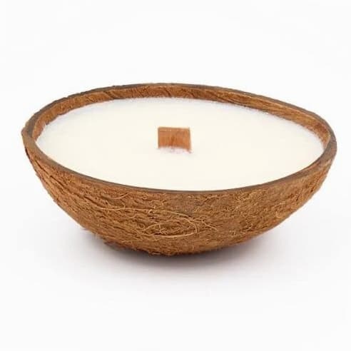Scented Candles Clearance | Coconut Shell Soy Wax Candle with Wooden Wick | Home Décor